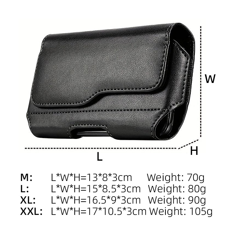 Fashion Men's Horizontal Leather Belt Case Holster Pouch Sleeve Phone Holder Bum Bag Male Casual Travel Outdoor Waist Pack Bag2