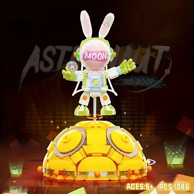 Space Astronauts Music Box Building Blocks Spaceman Exploring Adventure Model Action Figures Bricks Educational Assembly Toy Christmas /Halloween/ Thanksgiving Day Gift4