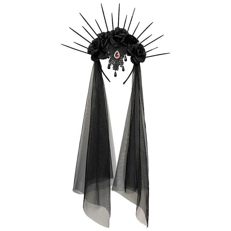Retro Vintage Punk & Gothic Medieval Headband Witch Queen Fancy Dress Women's Fantasy Halloween Masquerade Halloween Masquerade Adults' Headband3