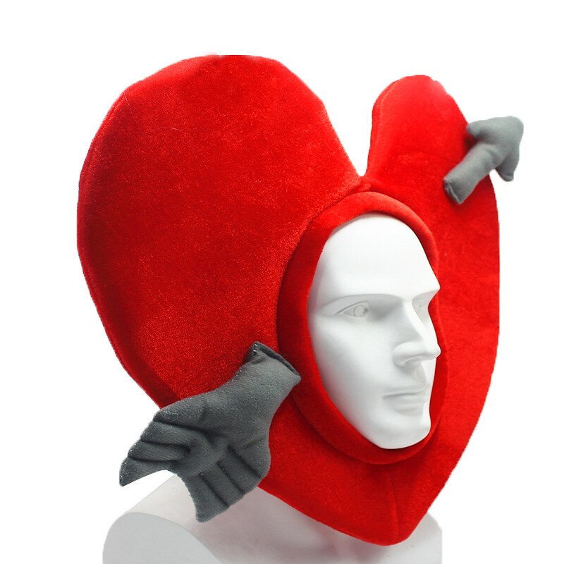Valentine's Day Cartoon Love Peach Plush Head Cover Funny Cupid Arrow Warm Hat Party Performance Photography Prop2