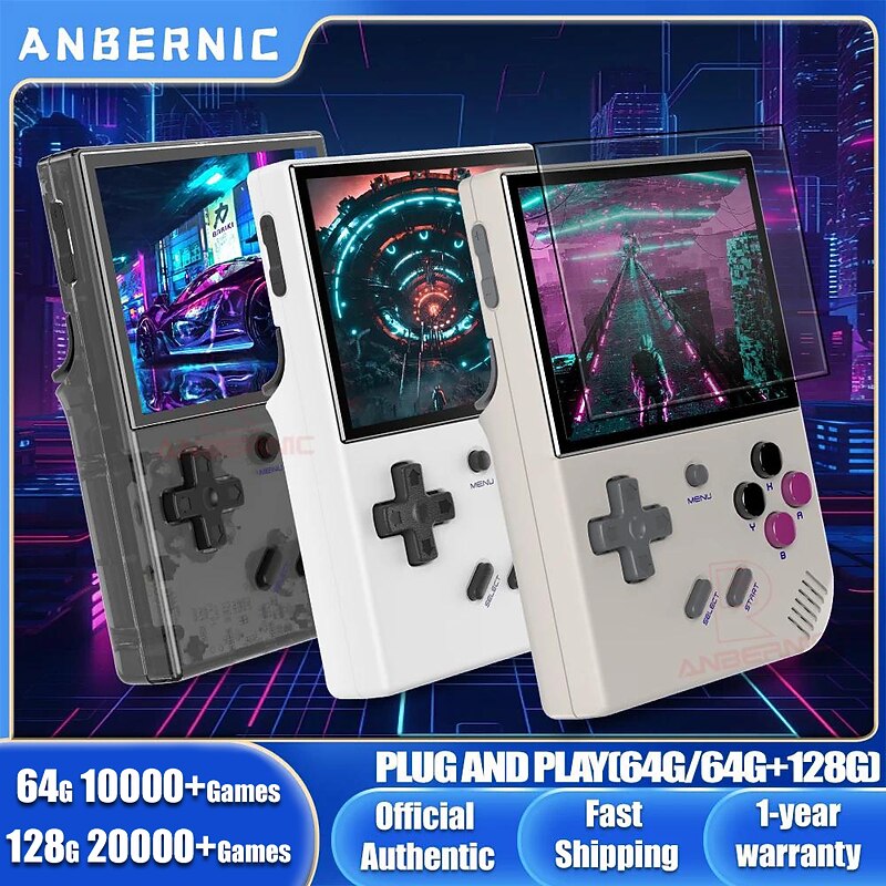 ANBERNIC RG35XX PLUS Retro Handheld Game Console Linux System 3.5 Inch IPS Screen Portable Pocket Video Player
