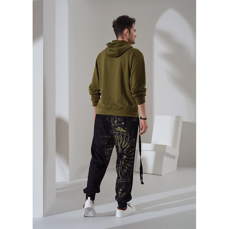 Men's Sweatpants Joggers Trousers Drawstring Side Pockets Elastic Waist Graphic Prints Comfort Breathable Sports Outdoor Casual Daily Cotton Blend Terry Streetwear Designer Black Blue Micro-elastic4