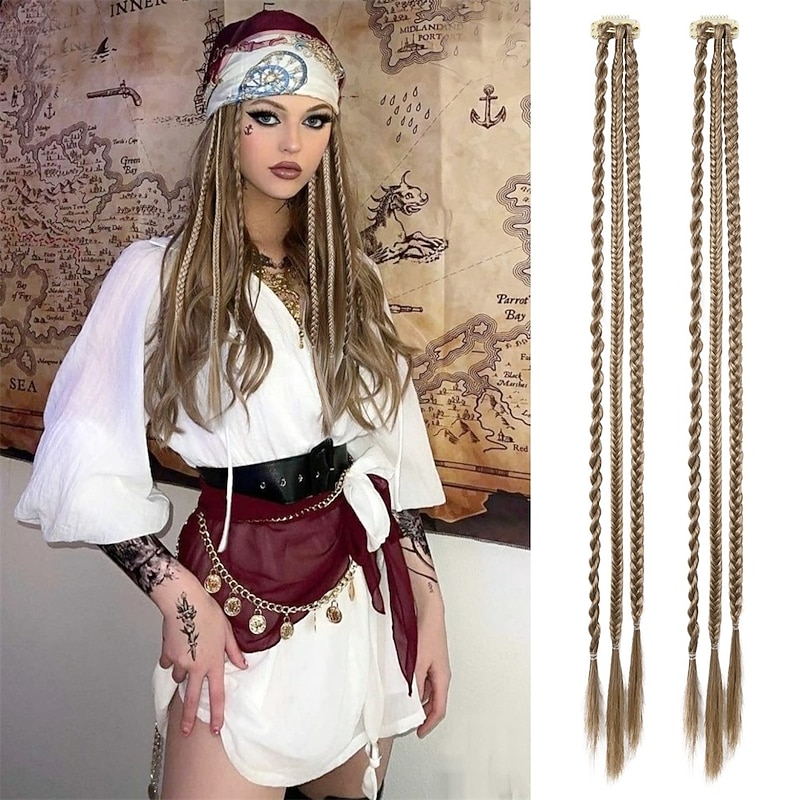 Clip in Braids Hair Extensions REECHO 6 PCS Clip in Hair Extensions Baby Braids Braids for Summer and Party 22 Long Natural Soft Synthetic Hairpieces