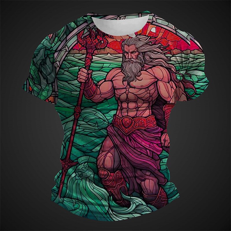 Men's Graphic Characters T Shirt Short Sleeve T shirt 3D Print Crew Neck Shirt Daily Designer Retro Vintage Sports Outdoor Holiday Going out Red Navy Blue Royal Blue Spring & Summer Clothing Apparel4