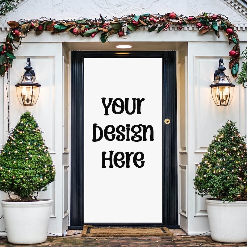 Customized Door Covers Best Graduation Gift Design Your Own Door Tapestry Personalized Custom Made Door Curtain Removable for Front Door Indoor Outdoor