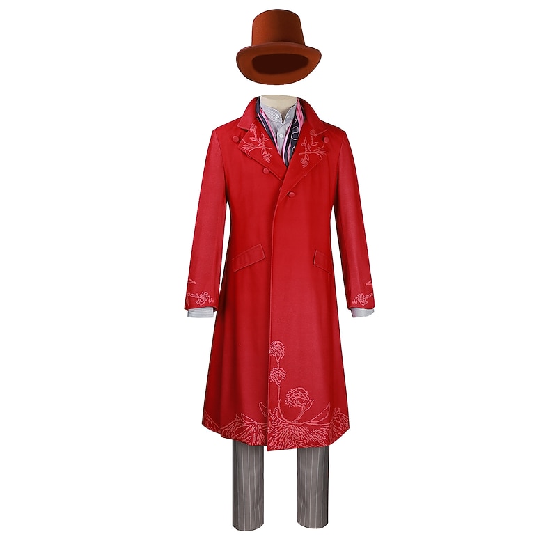 Charlie and the Chocolate Factory Wonka Willy Wonka Coat Cosplay Costume Cosplay Movie Cosplay for Men's Adults' Carnival Masquerade