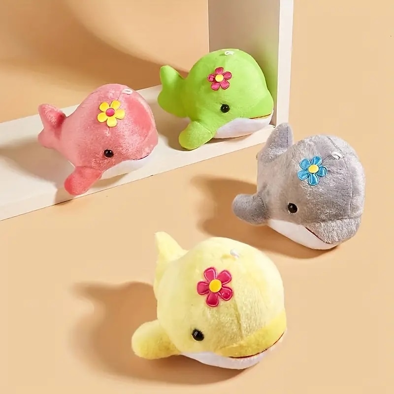 1pc Whale Design Pet Grinding Teeth Squeaky Plush Toy Durable Chew Toy For Dog Interactive Supply4