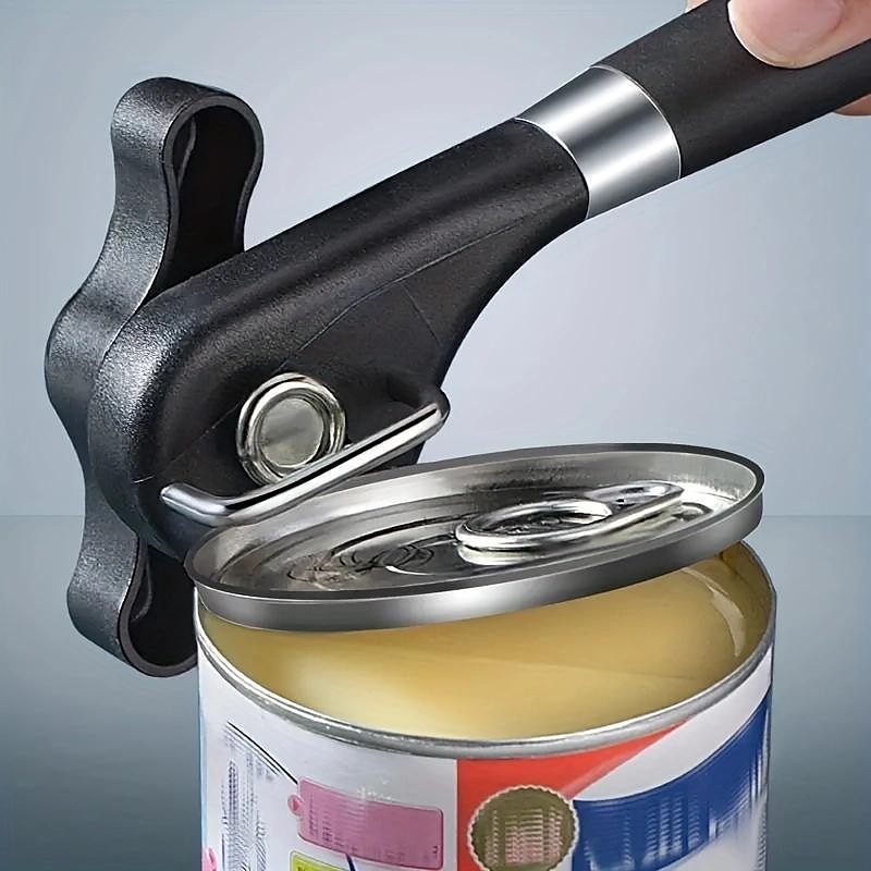 1pc Stainless Steel Can Opener - Easy Single-Handed Operation for Canning and Bottle Opening2