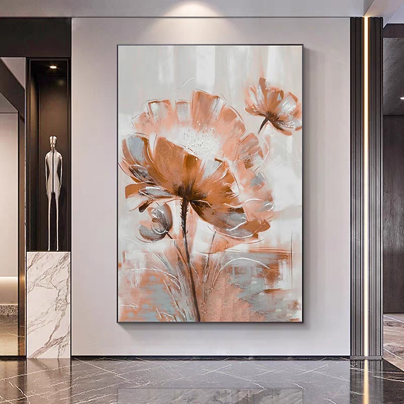 Mintura Handmade Abstract Flower Oil Paintings On Canvas Wall Art Decoration Modern Picture For Home Decor Rolled Frameless Unstretched Painting