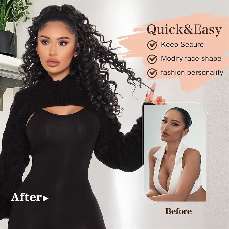 Ponytail Extension Drawstring Ponytail for Black Women Synthetic Long Curly Pony Tails Hair Extensions Clip in Ponytail 20 Inch Hairpiece2