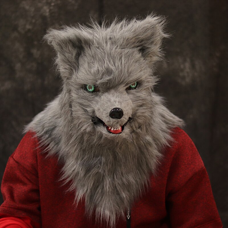 Carnival  Animal Fox Hair Mask Mouth Can Be Opened Bar Tiktok Halloween TablePerformance Props2