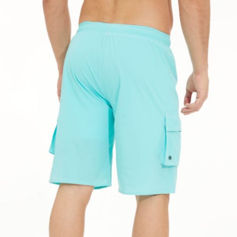 Men's Swim Shorts Swim Trunks Beach Shorts Sports Going out Weekend Breathable Quick Dry Running Casual Pocket With Compression Liner Plain Knee Length Gymnatics Activewear Black Yellow Micro-elastic