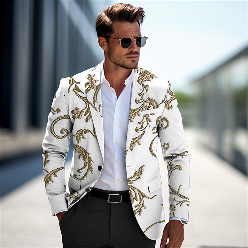 kentucky  derby Men's Floral Long Sleeve Turndown Business Work Wear to work Going out Buttons Print Multi Pocket2