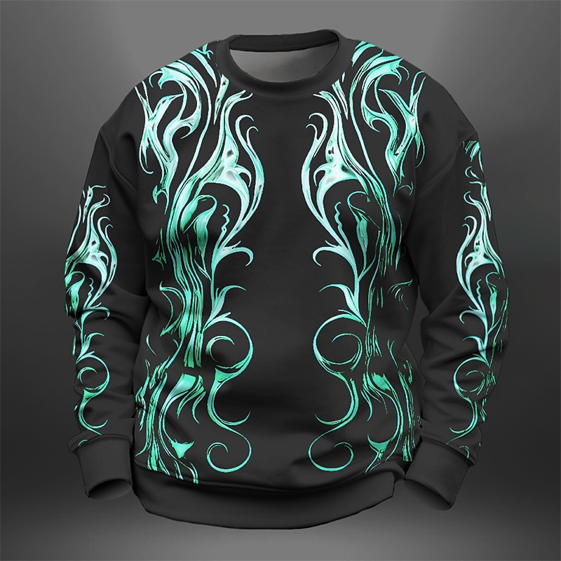 Men's Graphic Totem Sweatshirts Golf Pullover Sweatshirt Long Sleeve Sweatshirt Crew Neck Fashion Daily Casual 3D Print Vacation Holiday Going out Print Spring &  Fall4