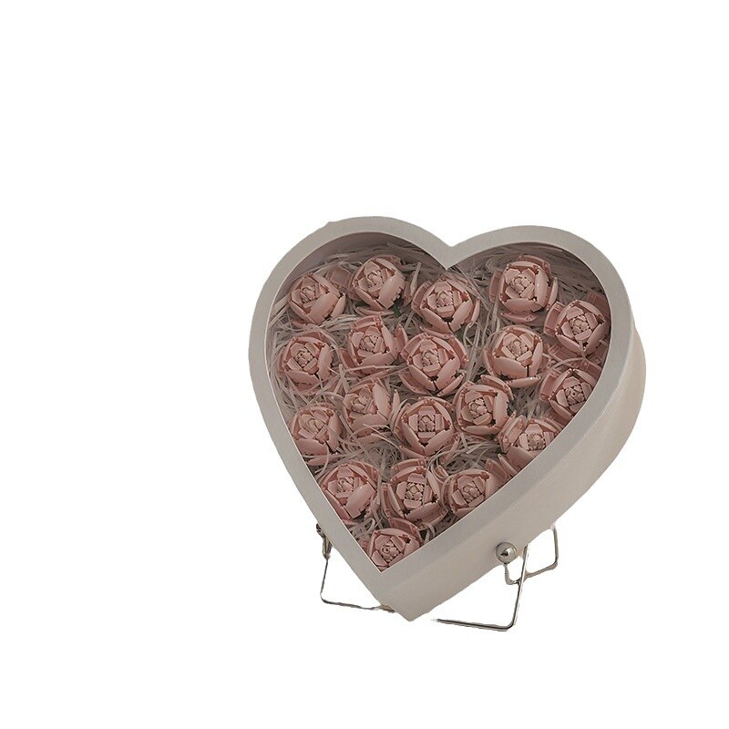 Women's Day Gifts Qixi Gift Heart-shaped Cuddle Bucket Immortal Flower Building Block Flower Rose Assembly Gift Boudoir Expressing Love Flower Box Valentine's Day Mother's Day Gifts for MoM4