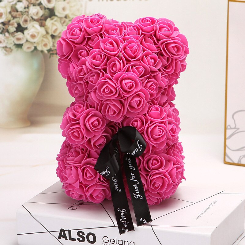 Women's Day Gifts Valentine's Day Gift Creativity 25cm Rose Bear teddy day Gift Box Pe Flower Romantic Foam Bear Hug Bear Mother's Day Gifts for MoM3