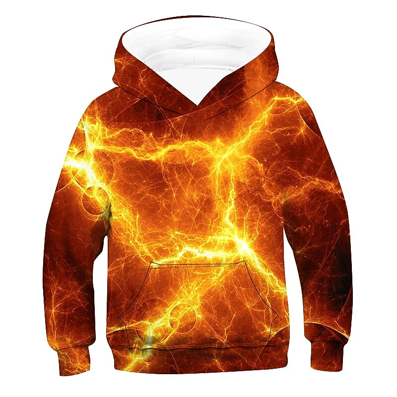 Boys 3D Optical Illusion Hoodie Long Sleeve 3D Print Spring Fall Active Basic Kids 2-8 Years Outdoor Daily3