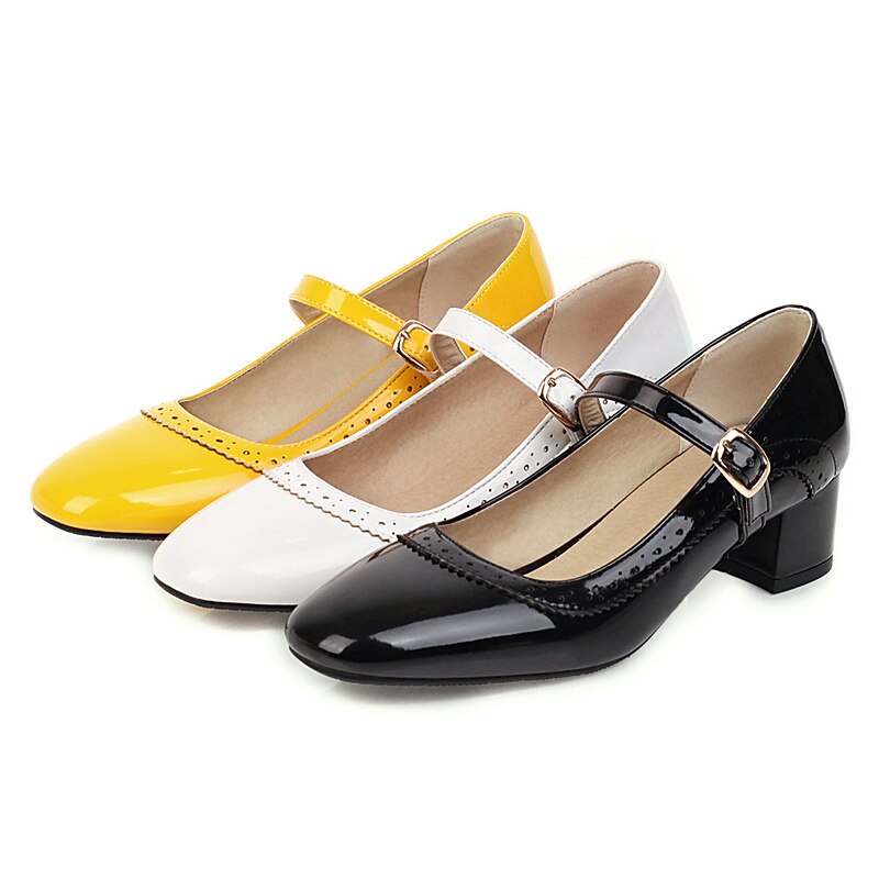 Retro Vintage 1950s Roaring 20s Shoes Mary Jane Shoes Chunky Heels Buckle Solid Color Fancy Dress Women's Casual Daily Bachelorette Party Adults' Shoes Spring Fall4