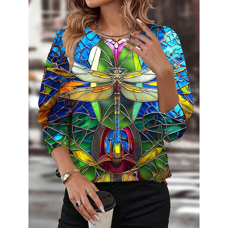 Women's Sweatshirt Pullover Graphic Animal Butterfly Casual Sports Print Sportswear Funny Round Neck Long Sleeve Micro-elastic Fall & Winter Comfrt Breathable Soft Fabric2