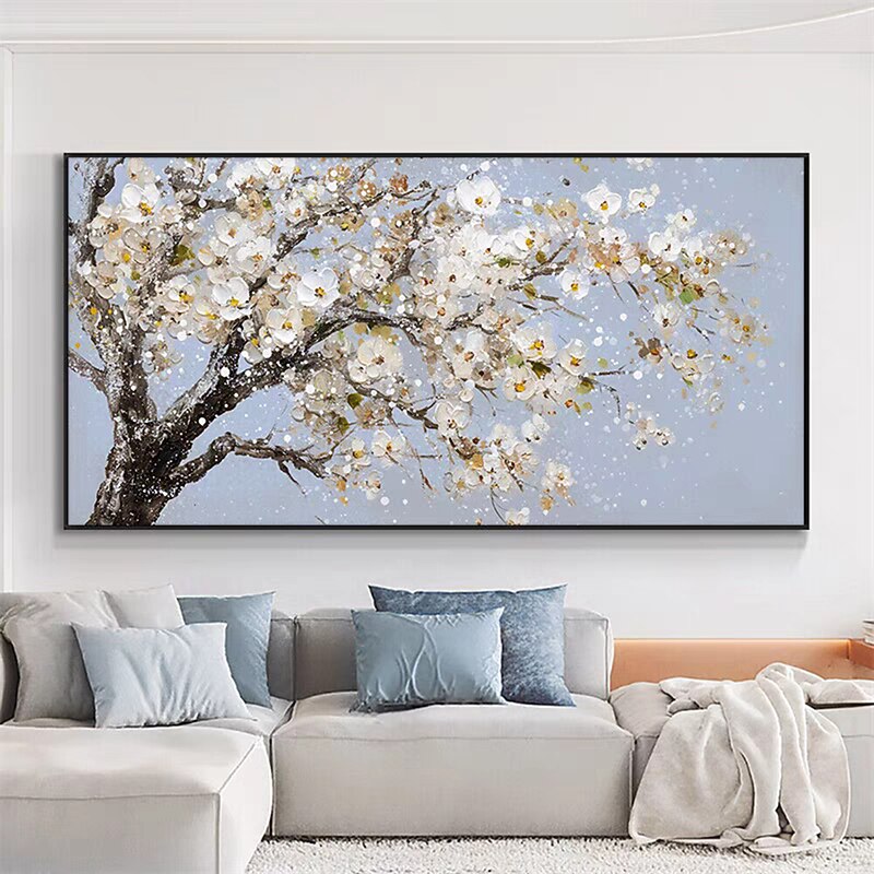 Mintura Handmade Abstract Tree Flower Oil Paintings On Canvas Wall Art Decoration Modern Picture For Home Decor Rolled Frameless Unstretched Painting2