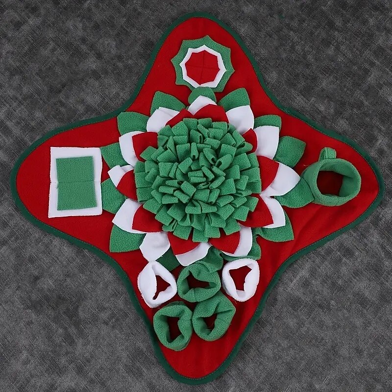Dog Snuffle Mat Christmas Design Pet Slow Feeding Pad PetSniffing Mat Dog Training Toys4