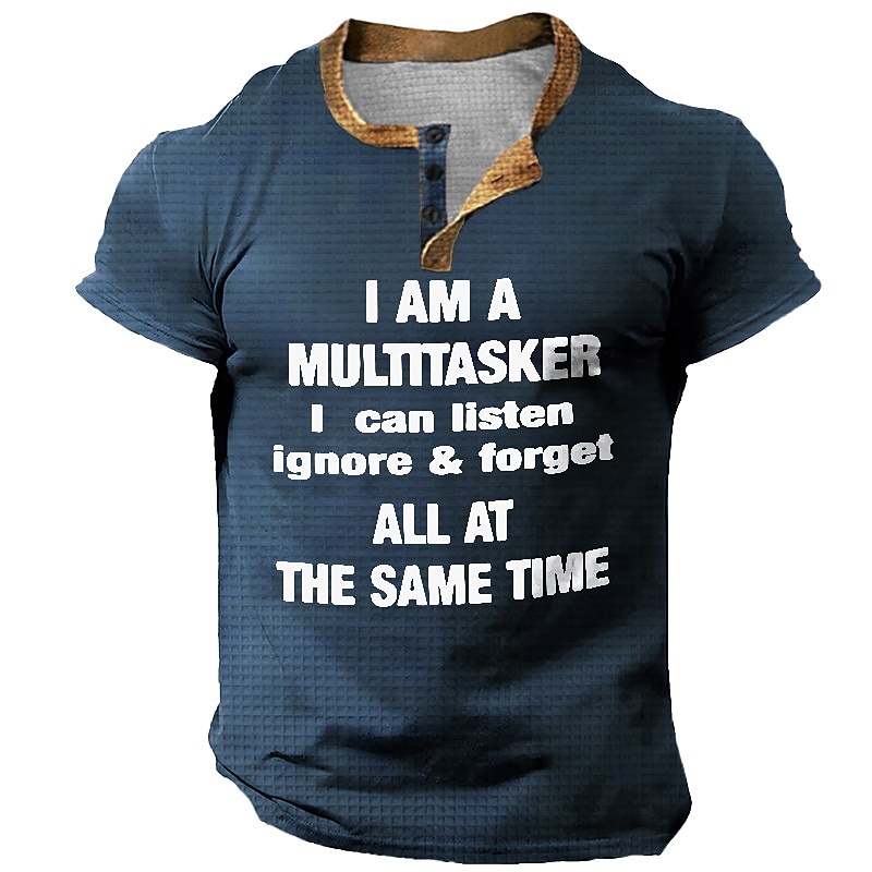 Men's Funny Multitasker Graphic T-Shirt, Work Office Humor Short Sleeve3
