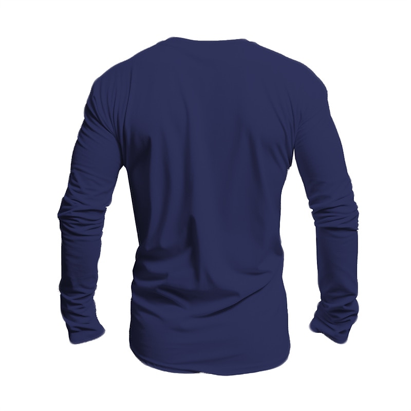 Men's Long Sleeve T-Shirt with 3D Roaring Lion Graphic, Wild Animal Breakthrough Design Crew Neck Casual Top4