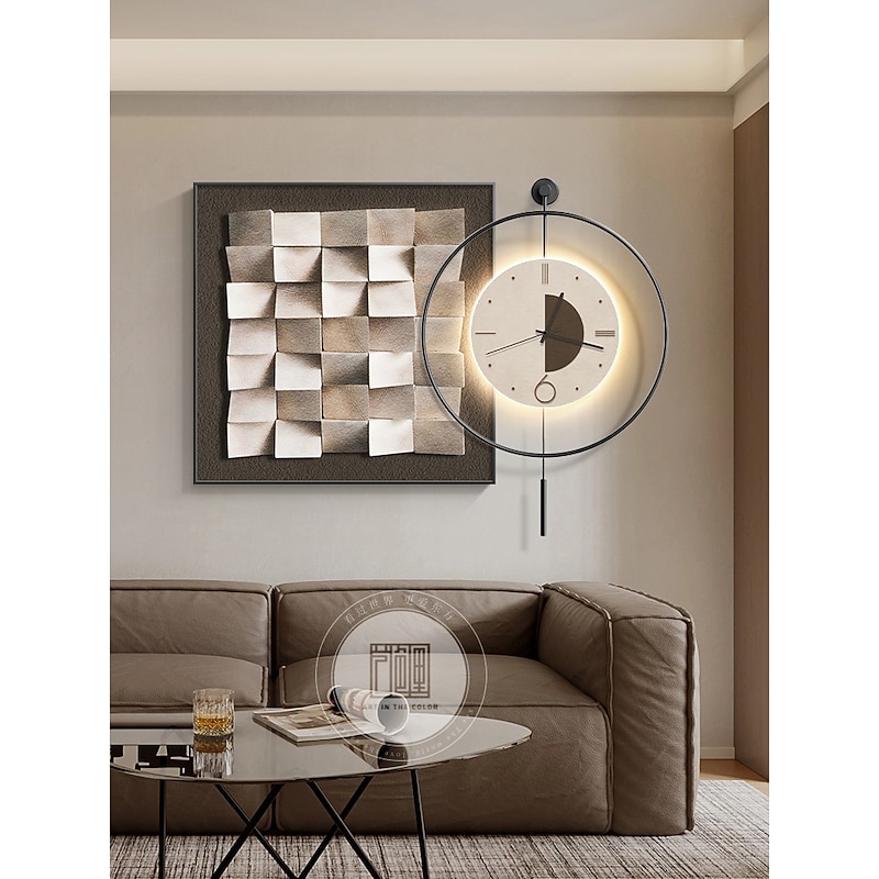 Wall lamp Clock 40/60/70/80cm Home Decoration Modern LED Wall Lamps Compatible with Study Living Room Bedside Bedroom 110-240V2