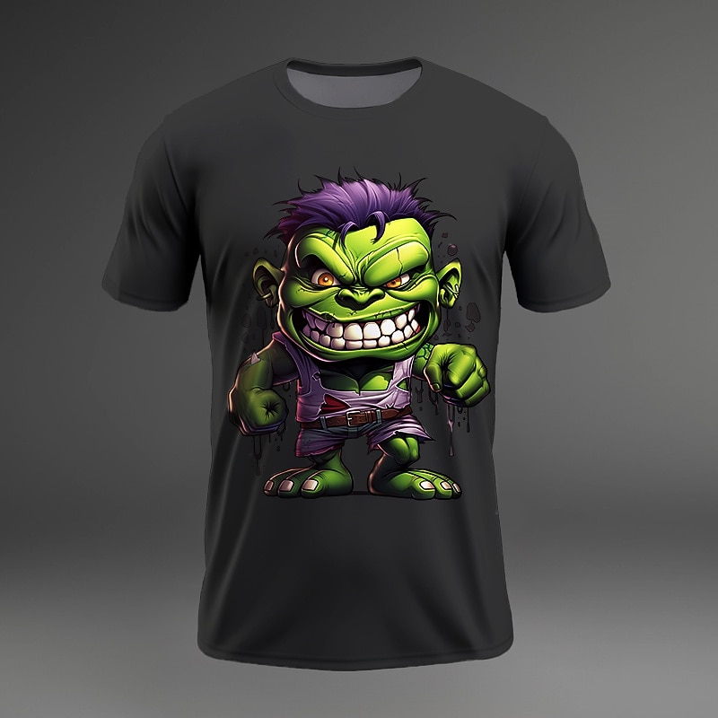 Men's Graphic Cartoon T Shirt Short Sleeve T shirt 3D Print Crew Neck Shirt Daily Designer Retro Vintage Sports Outdoor Holiday Going out Black White Yellow Spring & Summer Clothing Apparel S M L XL4