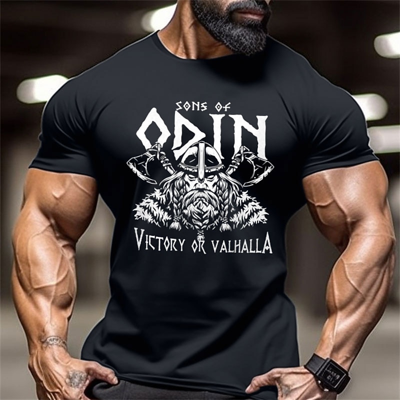 Men's Graphic T-Shirt | Viking Sons of Odin, Victory or Valhalla Norse Mythology Short Sleeve Tee4
