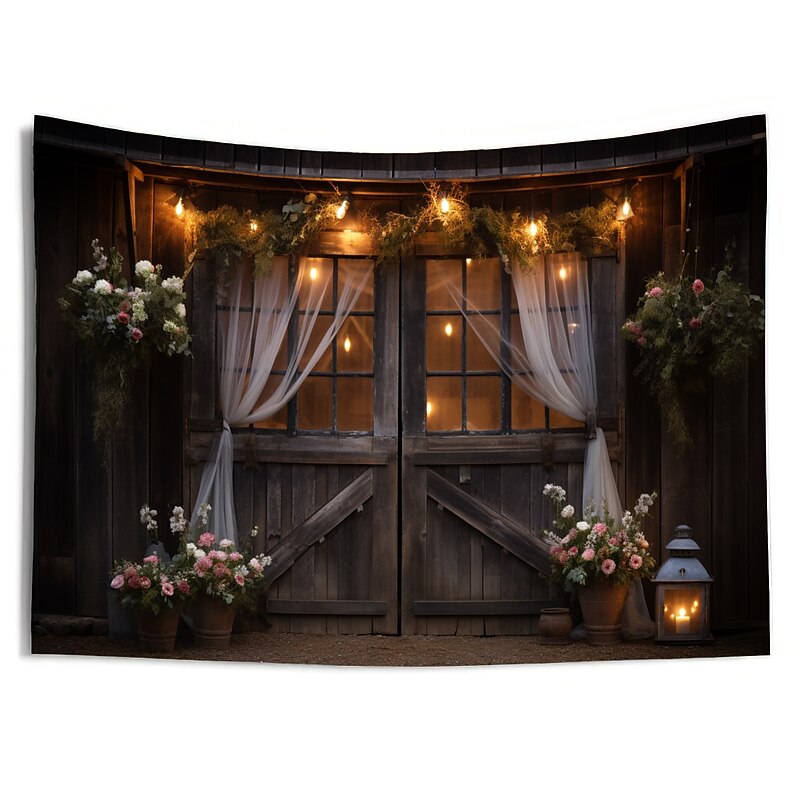 Vintage Wooden Door Hanging Tapestry Wall Art Large Tapestry Mural Decor Photograph Backdrop Blanket Curtain Home Bedroom Living Room Decoration3