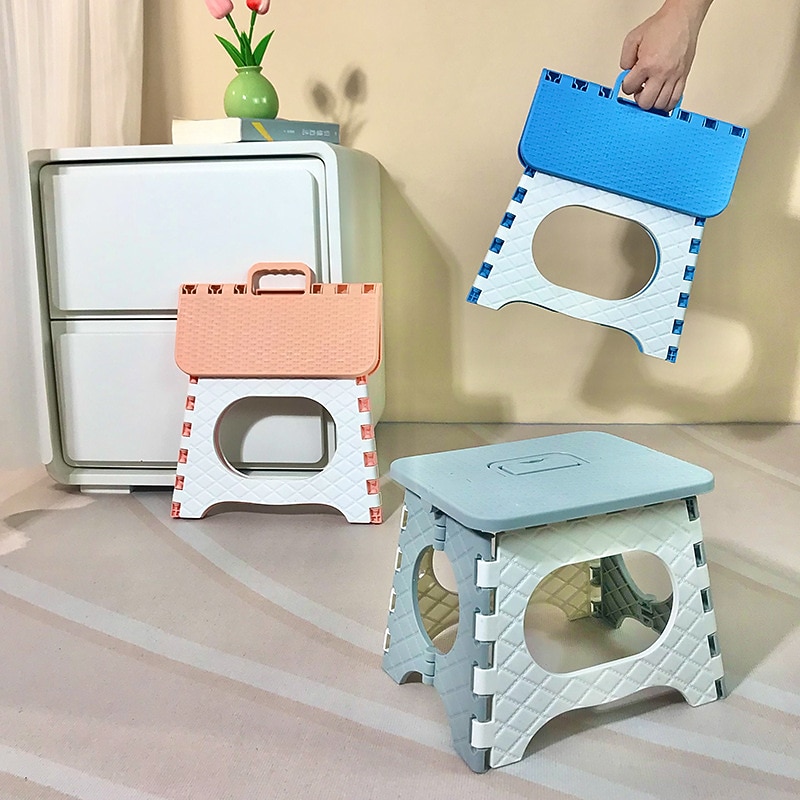 Plastic Foldable Small Stool Camping Portable Shoe Changing Stool Creative Mini Outdoor Portable Folding Stool For Home Use - Main Image