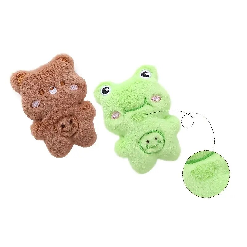1pc Pet Cute Animals Design Cat Teaser Plush Toy Interactive ToyFor Cat And Dog Supply3