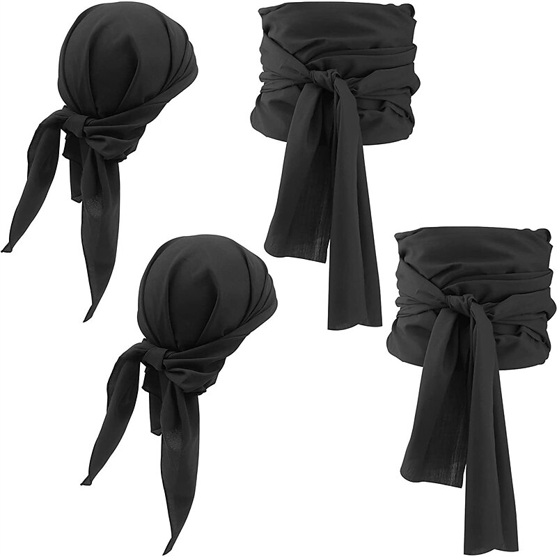 Pirate Costumes Medieval Renaissance Linen Pirate Headscarves And Belt Accessories4