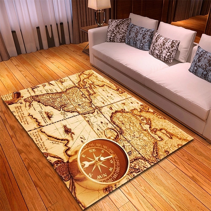 Vintage Map Area Rug Kitchen Mat Non-Slip Oil Proof Floor Mat Livingroom Rug Indoor Outdoor Mat Bedroom Decor Bathroom Mat Entrance Rug Door Mat2