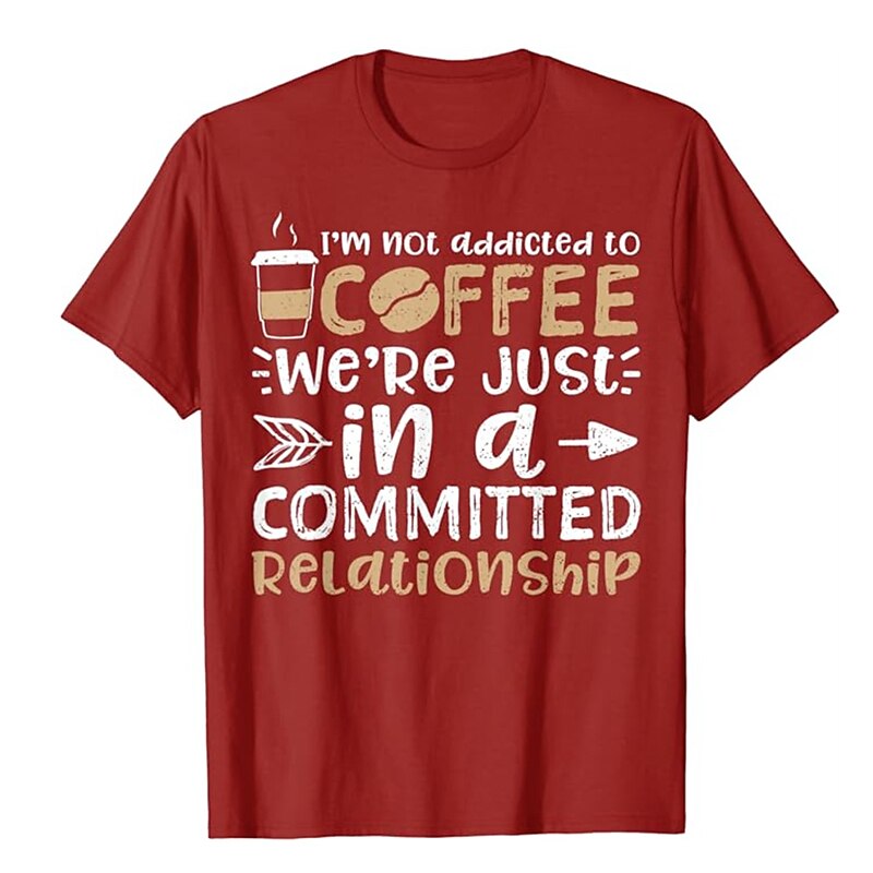 Men's Letter Drink T Shirt Tee Top Cotton Short Sleeve Graphic Shirt Heather Gray Black Red Comfortable Tee Sports Outdoor Holiday Fashion Designer Clothing4