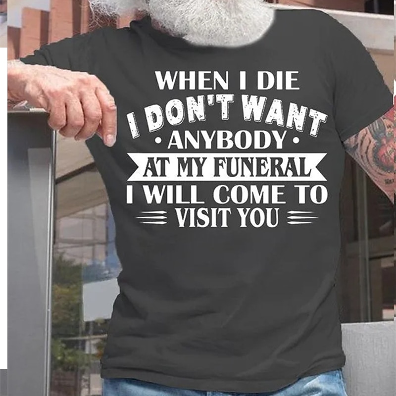 Men's Letter T Shirt Tee Top 100% Cotton Short Sleeve Graphic Shirt Black White Dark Grey Comfortable Tee Sports Outdoor Holiday Fashion Designer Clothing