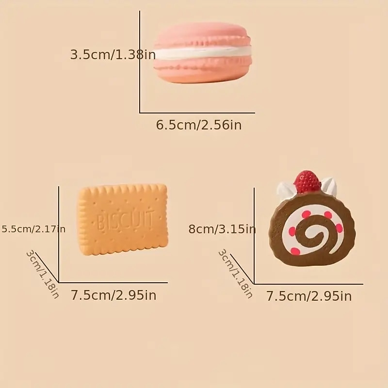 Biscuit Design Durable Dog Chew Latex Toys Tough Squeaky DogGrinding Teeth Toys4