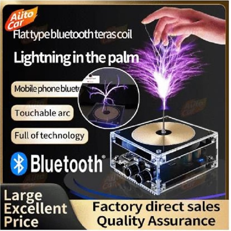 Bluetooth Music for Tesla Coil Loudspeaker Wireless Transmission Experiment Desktop Toy Model Valentine's Day Surprise for Her/Him for Christmas Gifts3