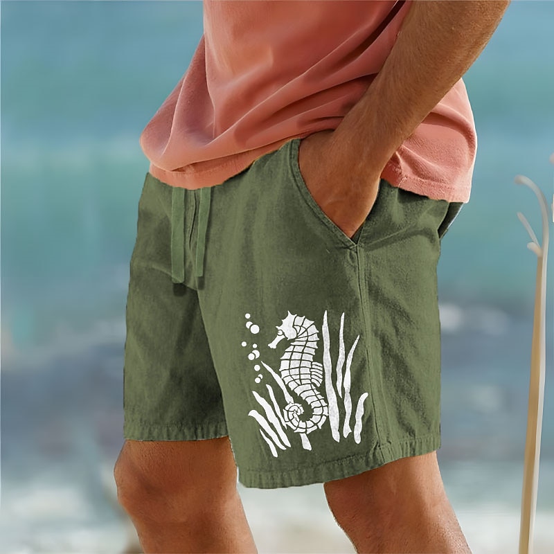 Men's Animal Hippopotamus Shorts Summer Shorts Beach Shorts Mid Waist Hawaiian Casual Outdoor Holiday Going out Drawstring Elastic Waist Print Designer Clothing Apparel4