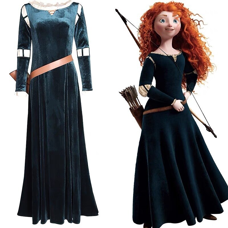 Women's Princess Brave Adult Cosplay Costume Medieval Viking Outfits Irish Dress Blouse Quiver 3 PCS LARP Party Carnival4