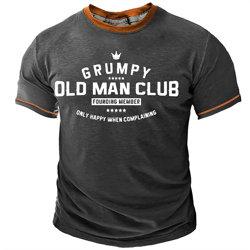 Men's Grumpy Old Man Club Founding Member Graphic T-Shirt - Only Happy When Complaining Short Sleeve Tee3