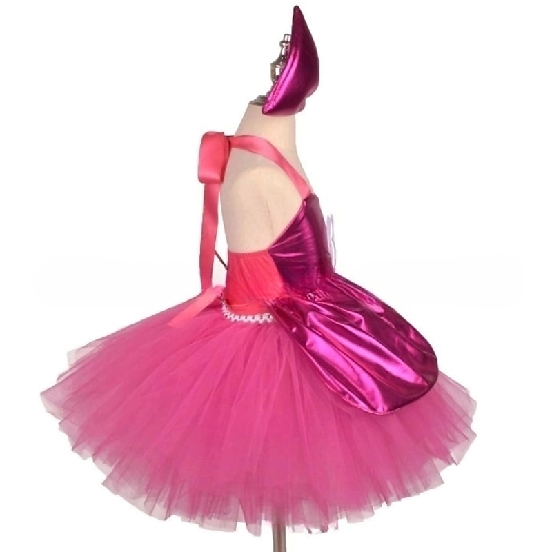 Hot Pink Princess Doll Tutu Dress with Hair Bow Clip Outfits Girls' Movie Cosplay Costume Cute Organza Pink Dress Carnival Children's Day Flower Girl Dress2