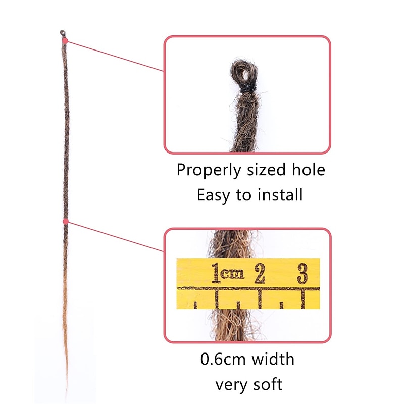24 Inch Synthetic Dreadlock Extensions 20 Strands Hippie Single Ended Dreads Ombre Blonde 0.6 cm Width Loc Extensions Reggae Style Crochet Hair for Women4