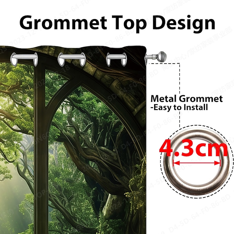 2 Panels Landscape Forest Curtain Drapes Blackout Curtain For Living Room Bedroom Kitchen Window Treatments Thermal Insulated Room Darkening3