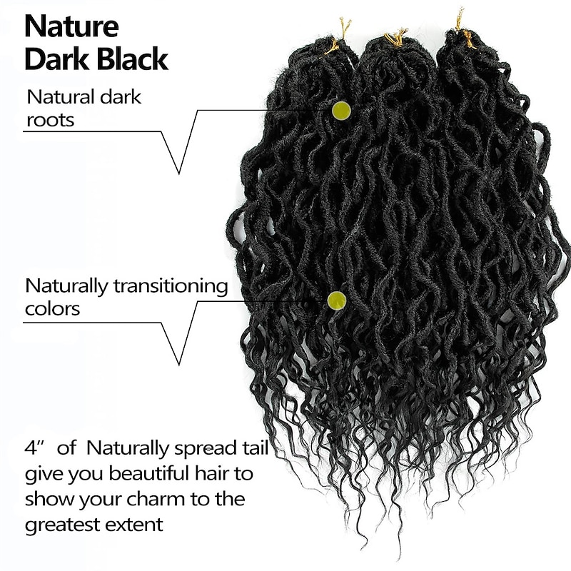 Faux Locs Crochet Hair For Black Women Soft Locs 24 Inch Goddess Crochet Hair Curly Ends Dreadlocks Boho Style Synthetic Braiding Hair Extensions2