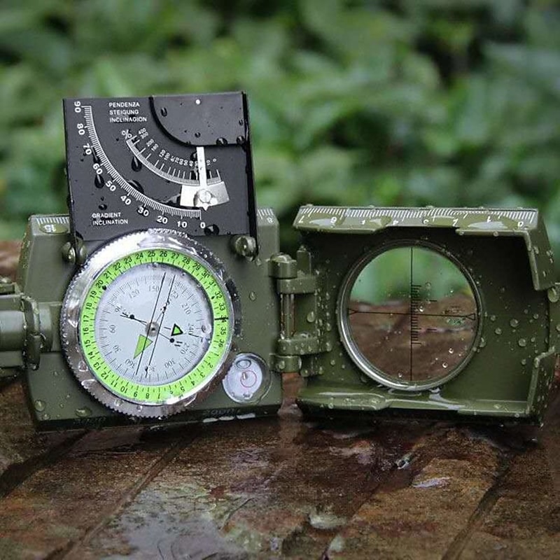 Multifunctional Camping Compass Military Aiming Navigation Geological Compass Digital Navigation Device North Needle With Slope Meter Professional Luminous Portable