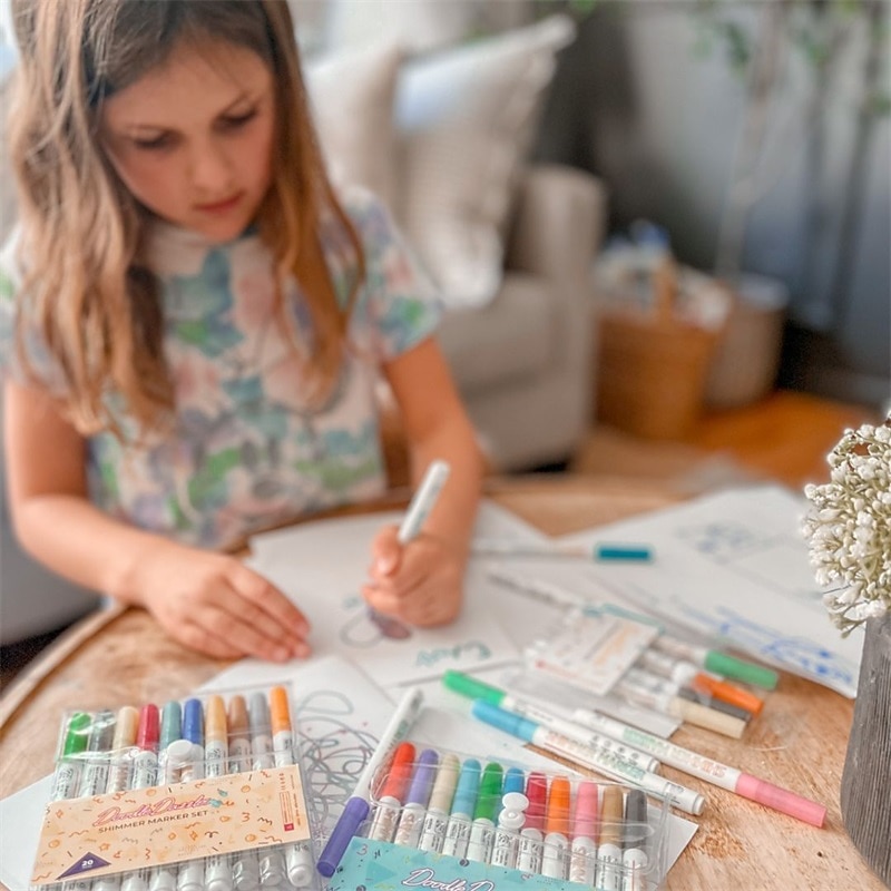 Fantasy Double Line Outline Pen 12 Color Set DIY Handbook Colored Festival Metal Double Color Highlighter Pen2