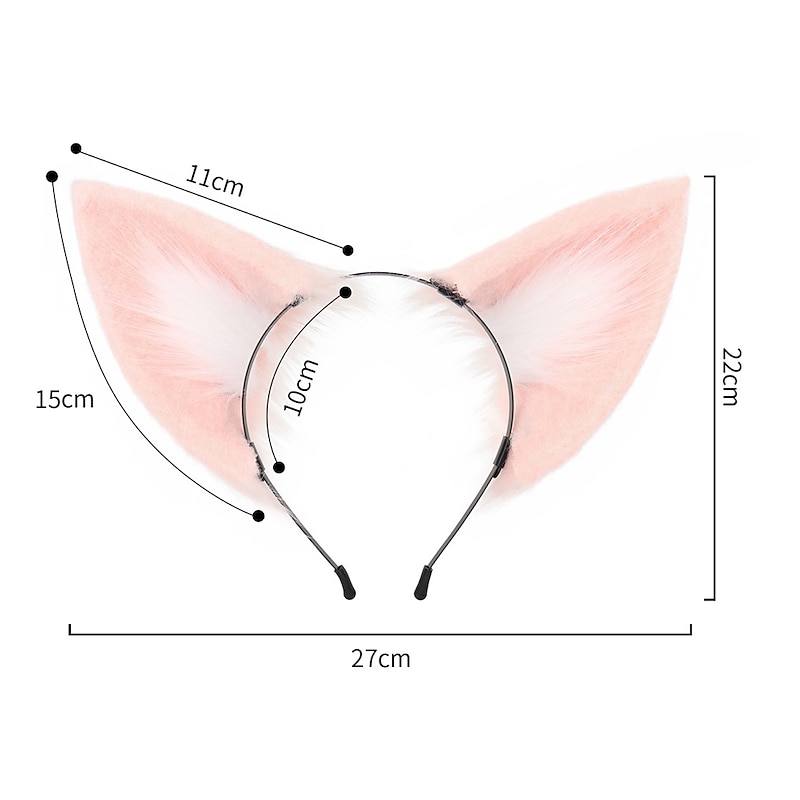 Hongxue Wolf Ear Hair Hoop Cos Plush Wolf Tail Fox Tail Set Cosplay Comic Exhibition Dressing Cosplay Accessories4