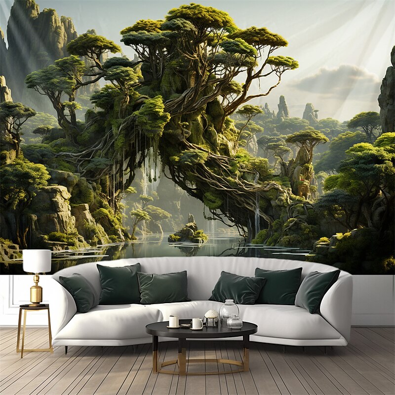 Magic Tree Houses Hanging Tapestry Wall Art Large Tapestry Mural Decor Photograph Backdrop Blanket Curtain Home Bedroom Living Room Decoration 8